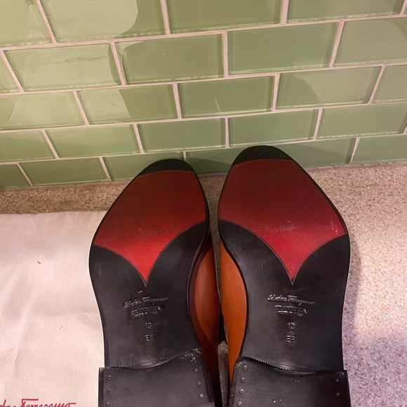 Salvatore Ferragamo Men's Brown Leather Tramezza Loafers - Picture 2 of 3